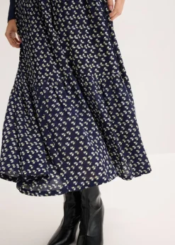 Falda maxi a capas con viscosa estructurada