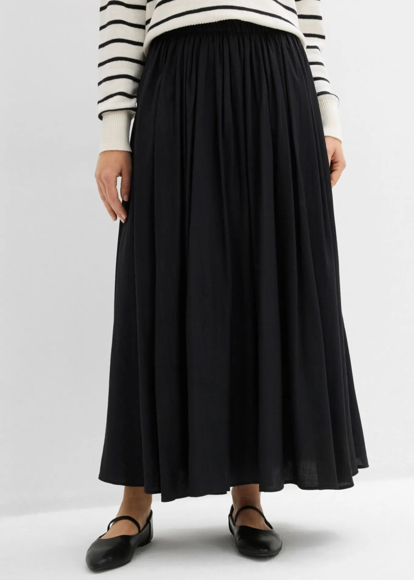 Falda maxi de mezcla de viscosa fluida