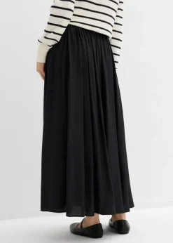 Falda maxi de mezcla de viscosa fluida