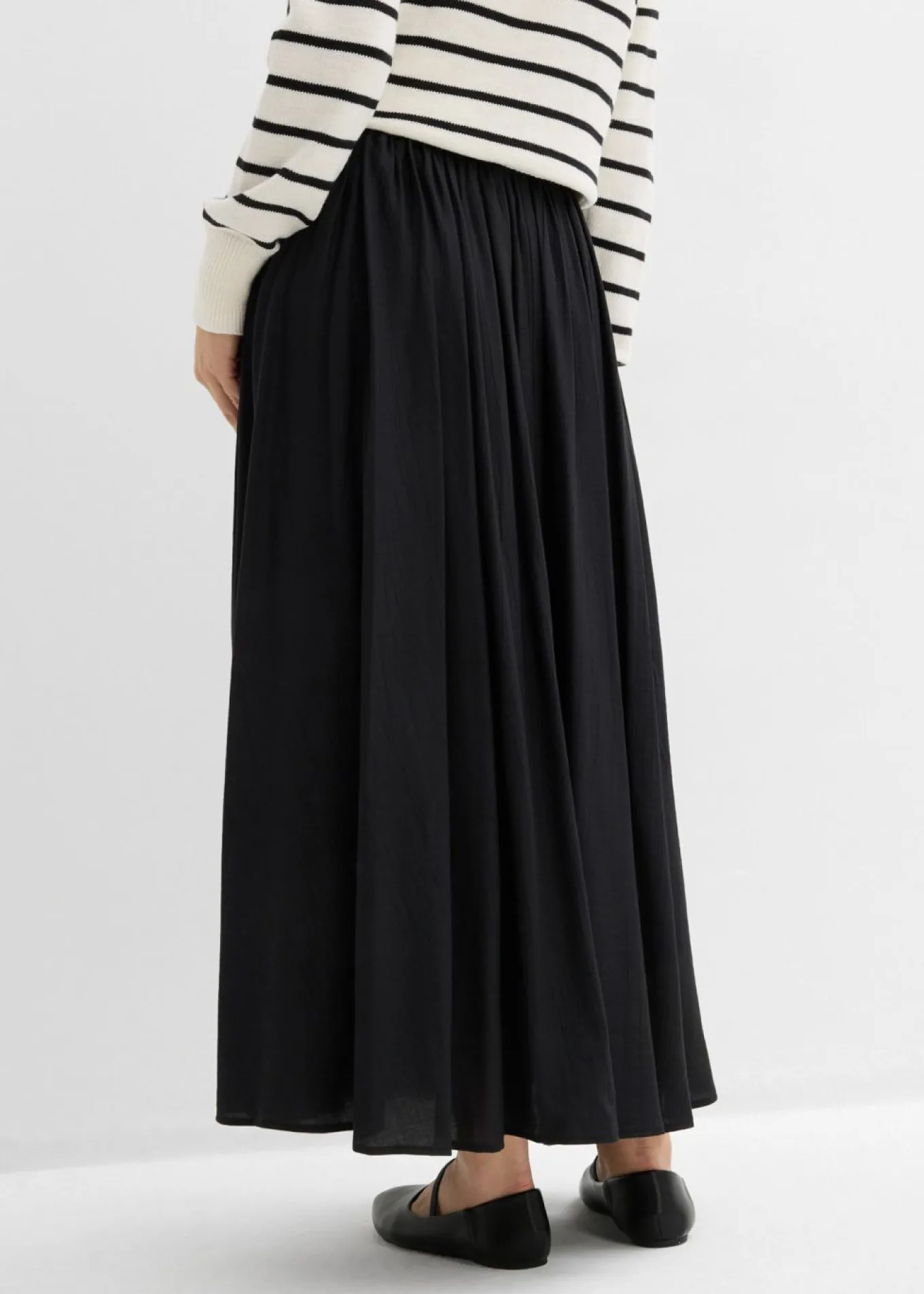 Falda maxi de mezcla de viscosa fluida