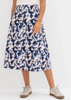 Falda midi con corte ancho