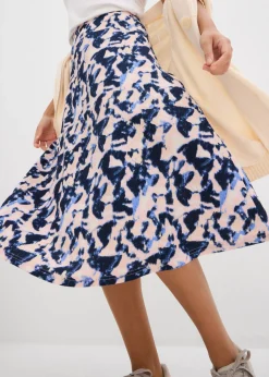 Falda midi con corte ancho