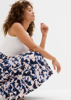 Falda midi con corte ancho