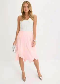 Falda midi con volantes