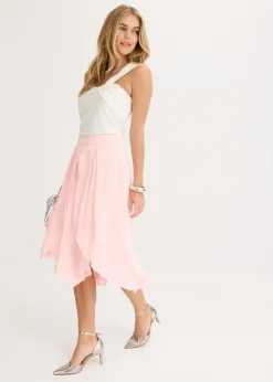 Falda midi con volantes