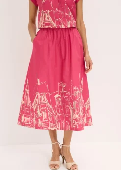Falda midi de algodón orgánico puro