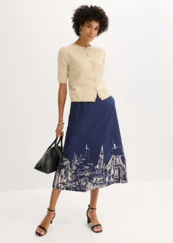 Falda midi de algodón orgánico puro