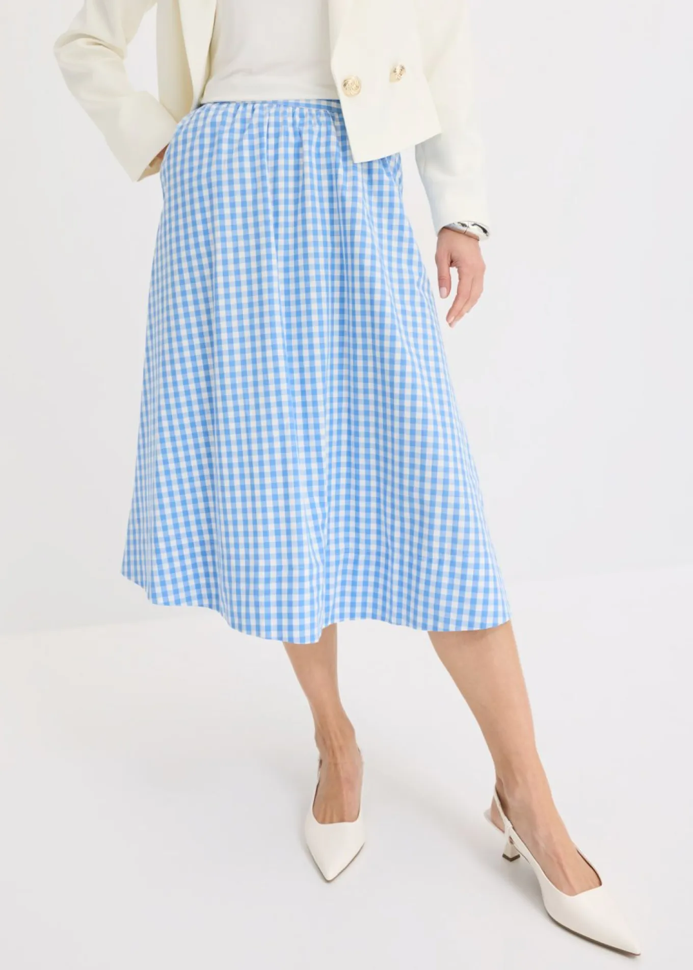 Falda midi de algodón puro