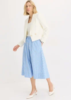 Falda midi de algodón puro