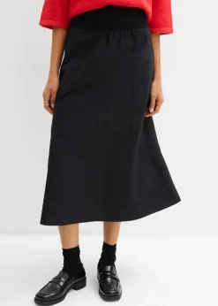 Falda midi de algodón puro