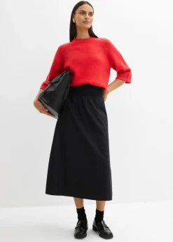Falda midi de algodón puro
