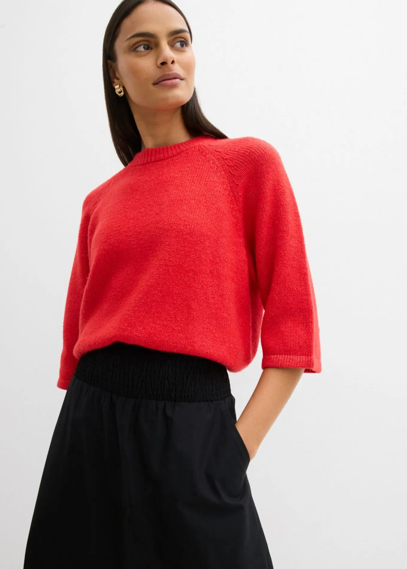 Falda midi de algodón puro