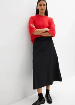 Falda midi de algodón puro