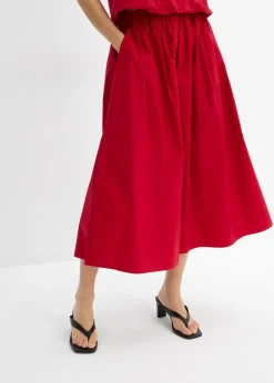 Falda midi de algodón puro