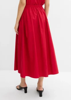 Falda midi de algodón puro