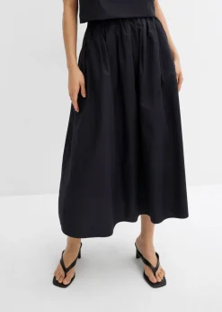 Falda midi de algodón puro