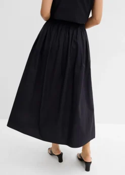Falda midi de algodón puro