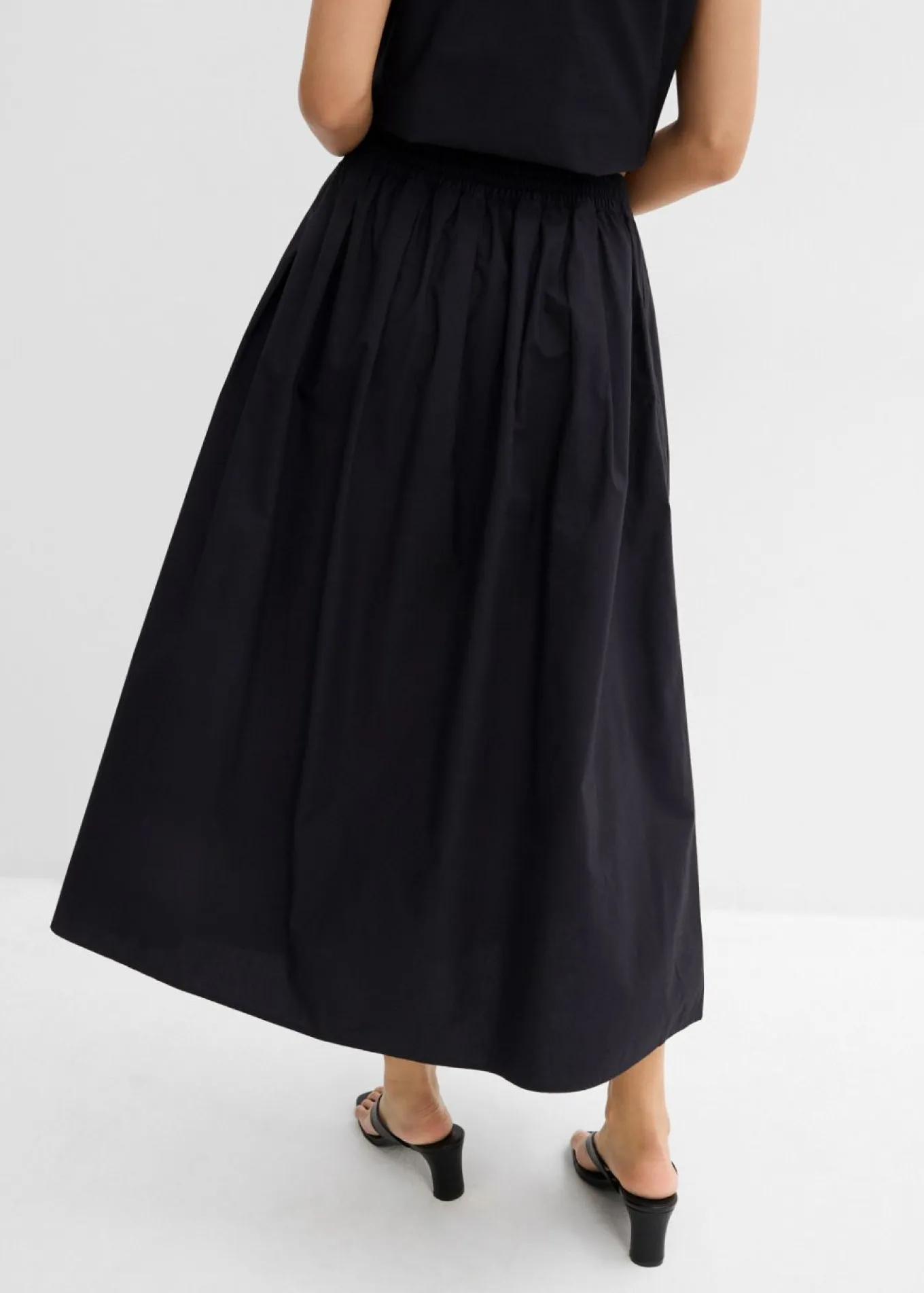 Falda midi de algodón puro