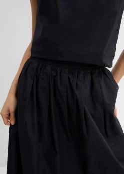 Falda midi de algodón puro