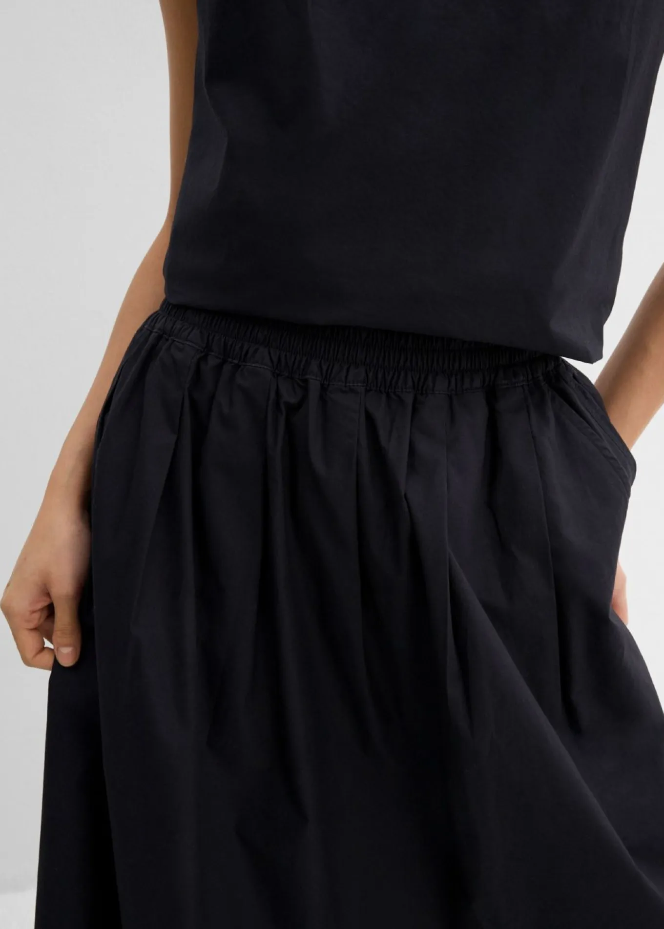 Falda midi de algodón puro