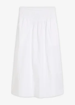 Falda midi de algodón puro