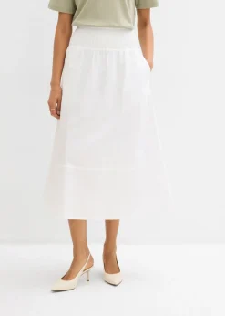 Falda midi de algodón puro
