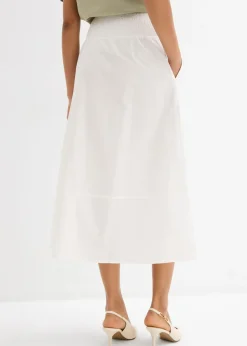 Falda midi de algodón puro