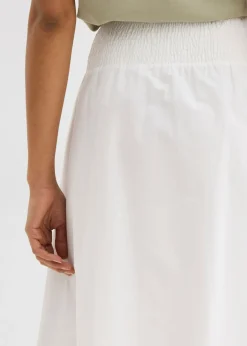 Falda midi de algodón puro