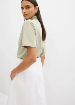 Falda midi de algodón puro