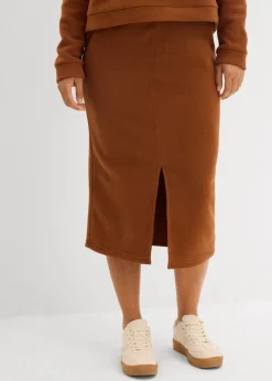 Falda midi de forro polar