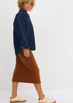 Falda midi de forro polar
