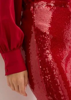 Falda midi de lentejuelas
