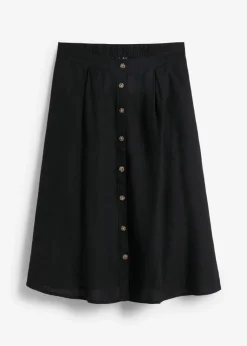 Falda midi de lino