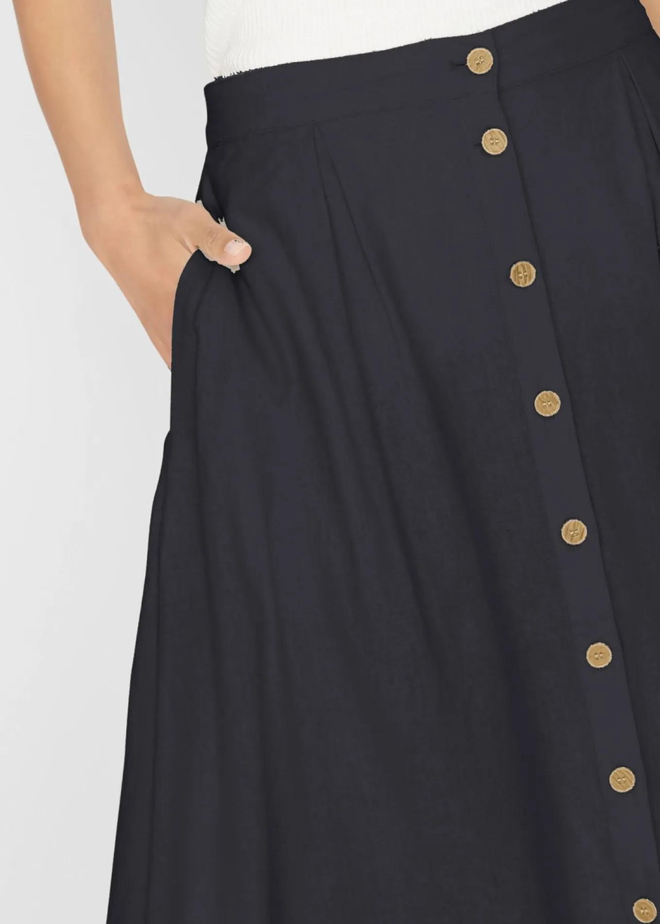 Falda midi de lino