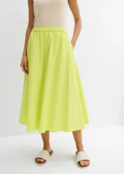 Falda midi de mezcla de lino
