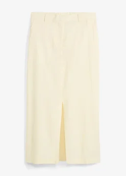 Falda midi de mezcla de lino vaporosa