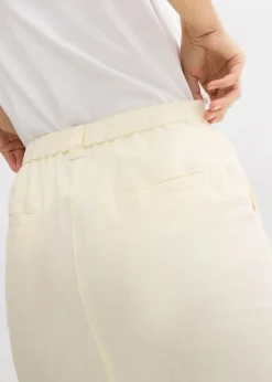 Falda midi de mezcla de lino vaporosa