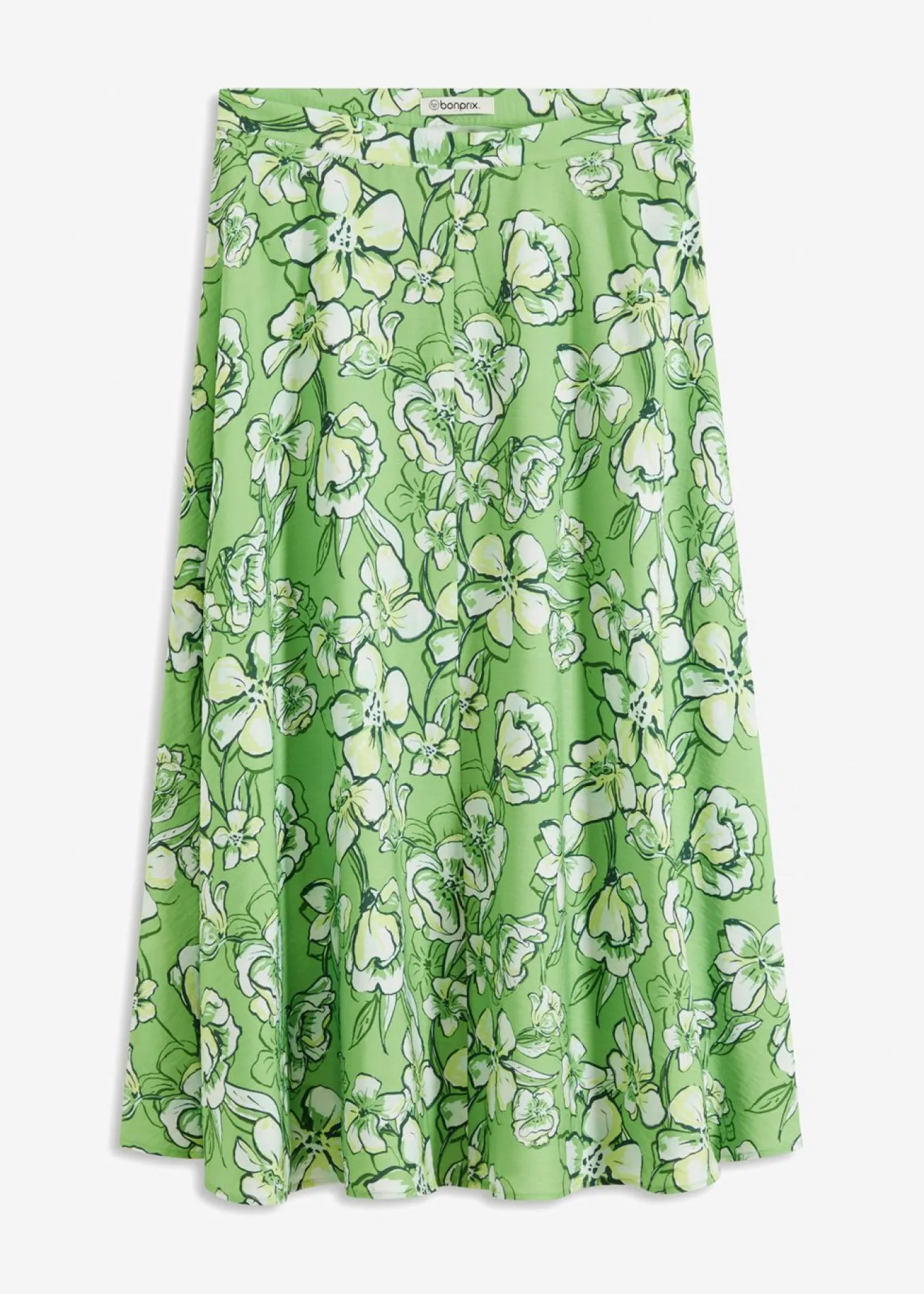 Falda midi de mezcla de viscosa fluida
