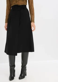 Falda midi de mezcla de viscosa