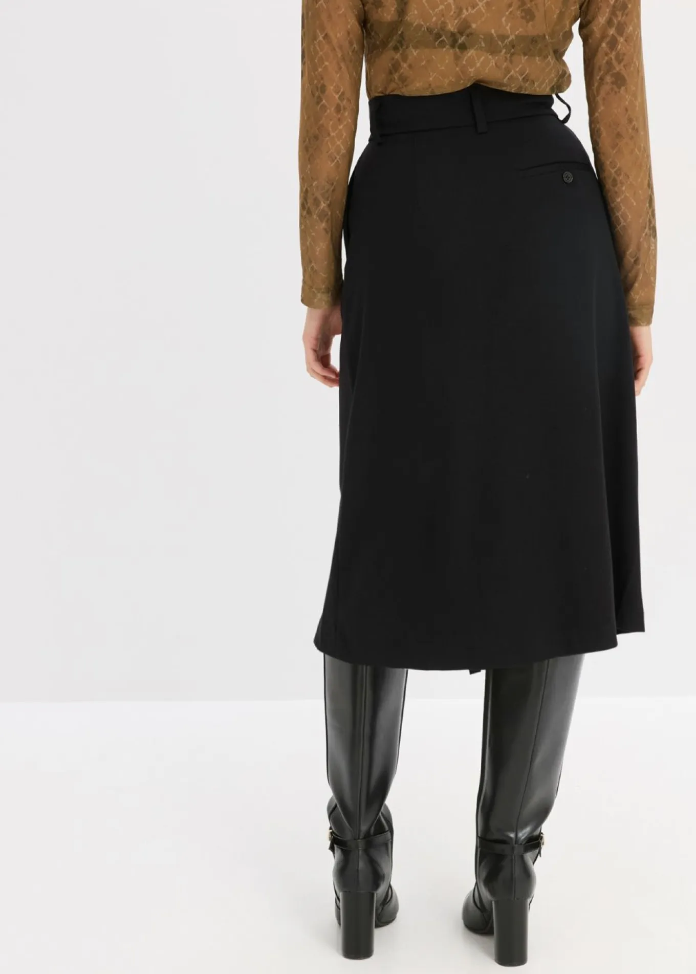 Falda midi de mezcla de viscosa