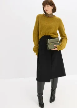 Falda midi de mezcla de viscosa