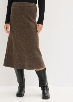 Falda midi de punto