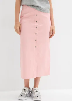 Falda midi de sarga