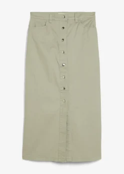 Falda midi de sarga