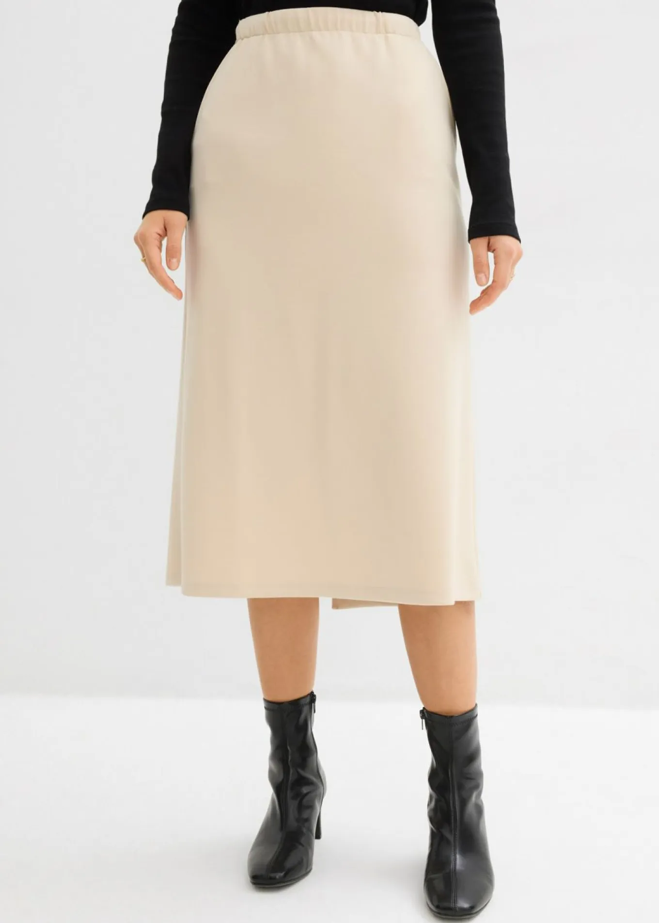 Falda midi de suave neopreno