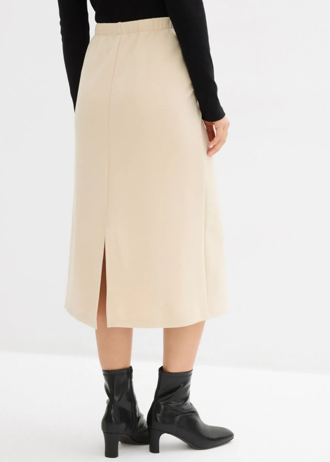 Falda midi de suave neopreno