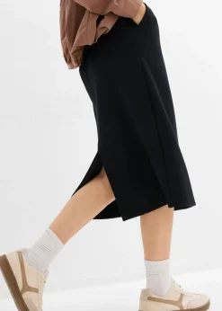 Falda midi de suave neopreno