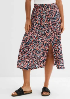 Falda midi de viscosa