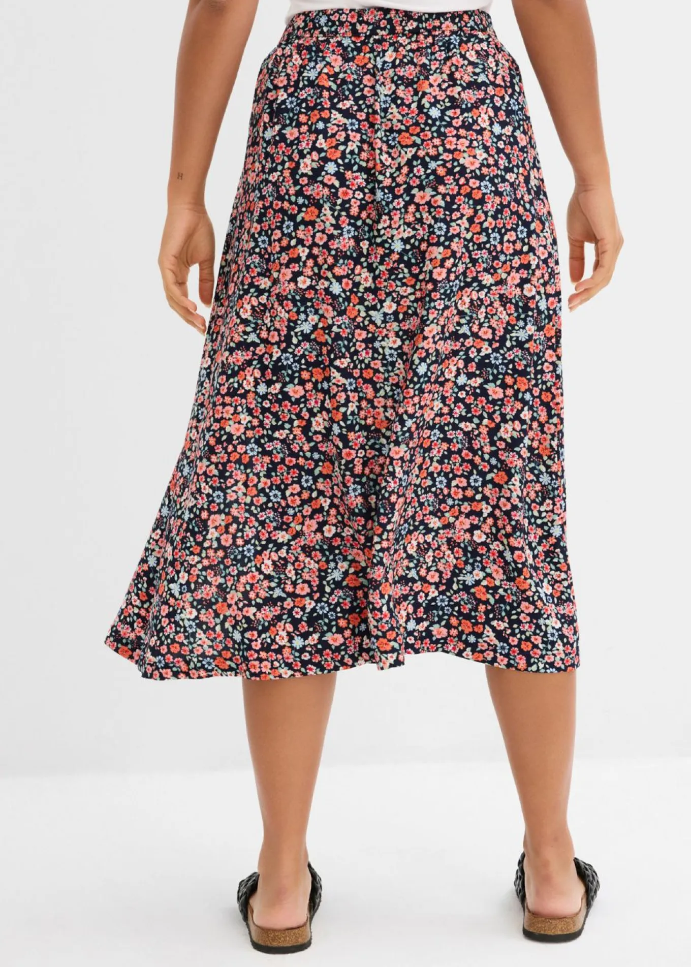 Falda midi de viscosa