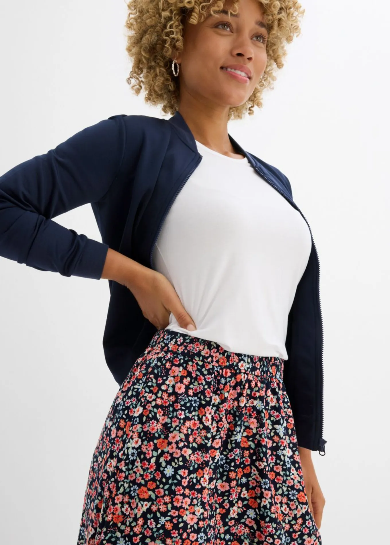 Falda midi de viscosa